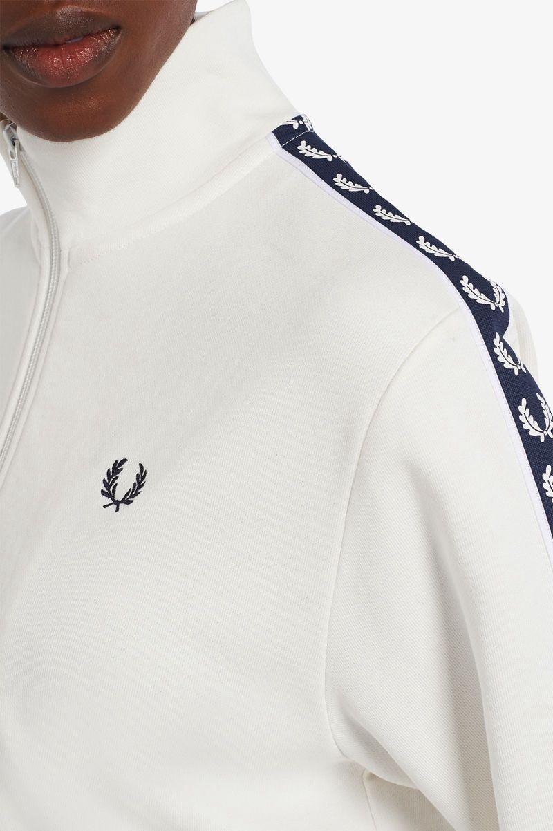 White Fred Perry Cropped Taped Track Women's Jackets | PH 1906TCEV